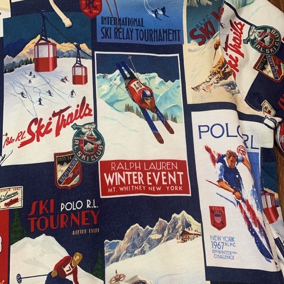 Men’s Polo Ralph Lauren Ski-Theme Fleece Patchwork Hoodie Men’s Size XL NWT - Picture 5 of 10
